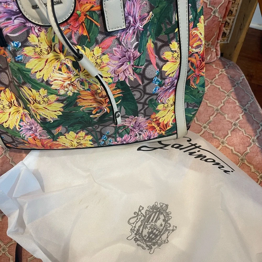 Gattinoni Roma Italy Floral Tote Bag - Picture 9 of 9